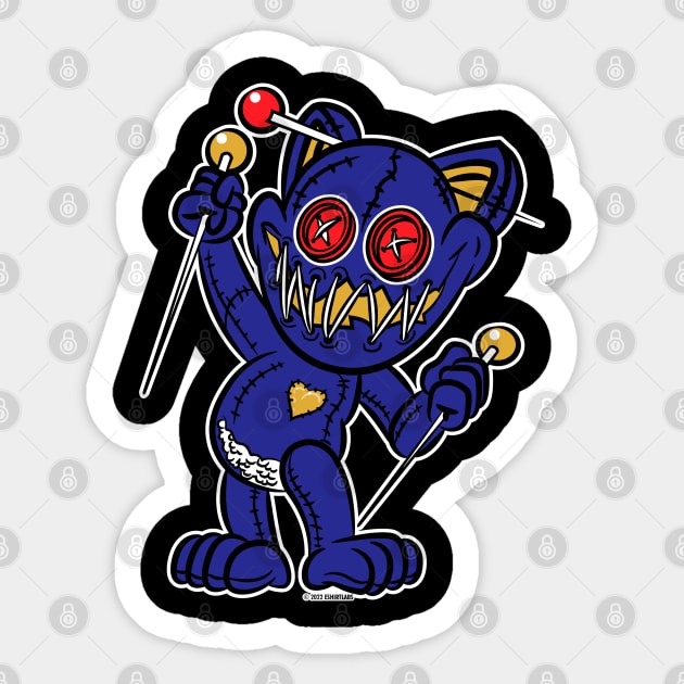 VooDoo Black Kitty Cat Doll Baltimore Colors Sticker by eShirtLabs